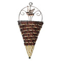 Natural Rattan Wall Planter Hanging Flower Pot Hanger Flower Basket Vase BoxMetal Plant Hang Baskets Home Garden Wall Decoration