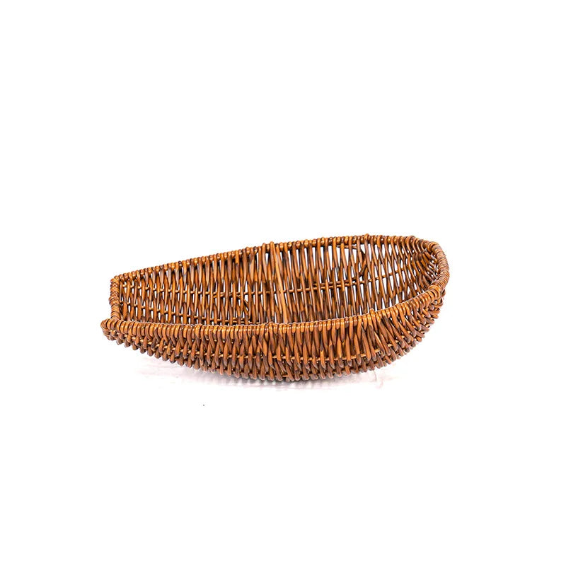 Imitation Rattan Woven  Dustpan Rectangular Vegetable and Fruit Storage Basket Supermarket Stationery Display  Merchandise