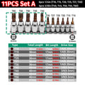 Torx Hex Screwdriver Bits Set 1/4 3/8 Inch Impact Drive Socket T10-T60 H2.5-H14