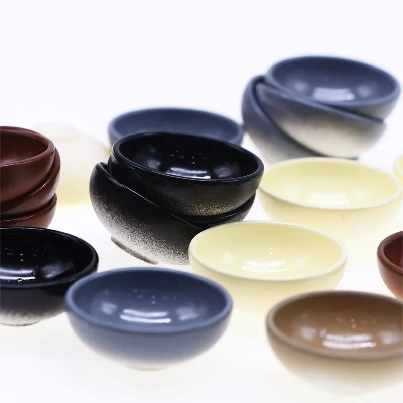 5Pcs 1:12 Dollhouse Miniature Fruit Bowl Salad Bowl Soup Plate Mini Cutlery Kitchen Tableware Decor Toy Doll House Accessories