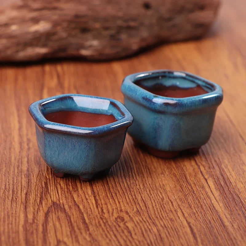 【HGPB】Mini Plant Pots Flower Pot With Holes Garden Chinese Style Bonsai Flowerpot Craft Plant Pot Planter Home Decoration