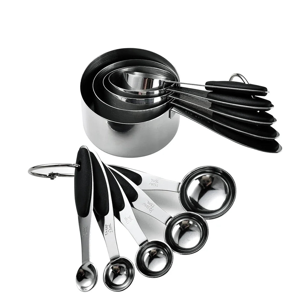5/10Pcs Stainless Steel Measuring Cups And Spoons Set Kitchen Accessories For Baking Cake Cooking Making Measuring Kitchen Tools