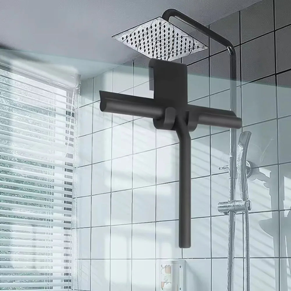 Shower Squeegee Household Window Glass Cleaning Scraper with Silicone Holder Bathroom Mirror Wiper Scraper Bathroom Accessories