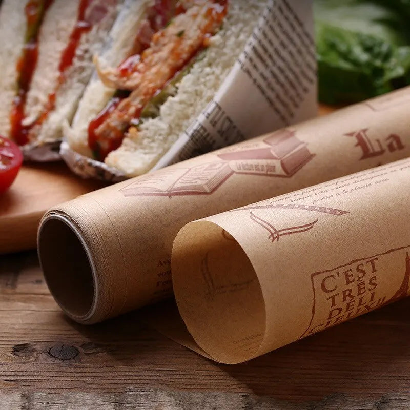 Oil-absorbing Paper Roll for Baking Or Meal Mat With Slide Cutter Easy to Cut &Nonstick 8M Cooking Paper for Bread Kitchen Tool