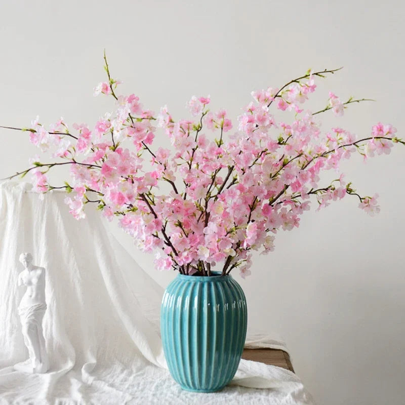109cm Silk Artificial Flowers Fake Cherry Blossom Long Branch Wedding Arch Party Backdrop Home Wall Decor Accessories Photo Prop