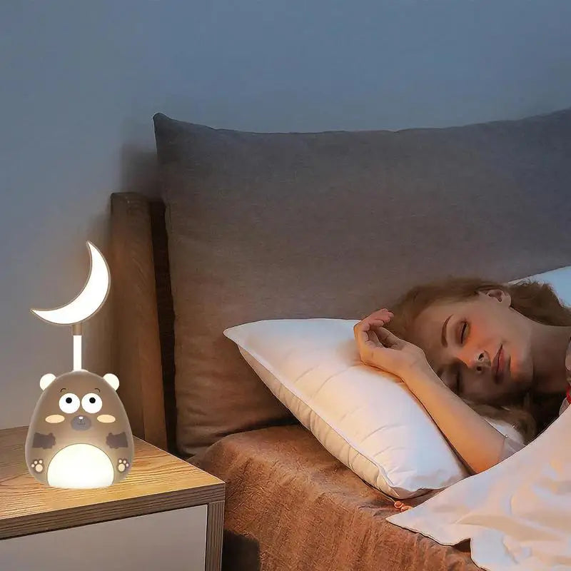 Cartoon Night Light Brightness Adjustable Bear Table Lamp Multiple Modes Light Cute Night Lamp For Bedroom Study Children Room
