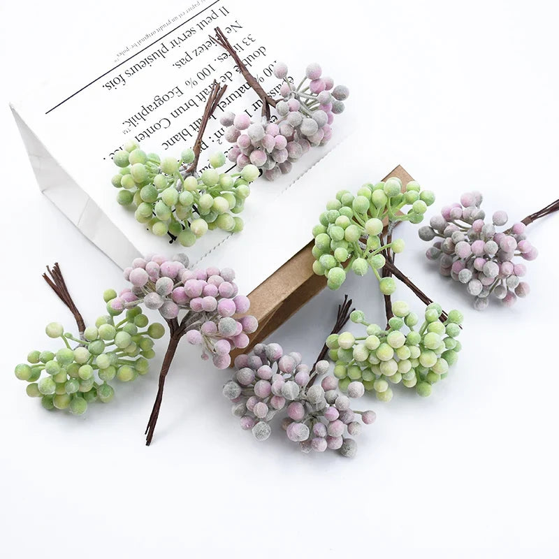 6PCS Artificial Plants Cheap Vases for Home Decoration Accessories Diy Gifts Box Scrapbooking Wedding Decorative Flowers Wreaths