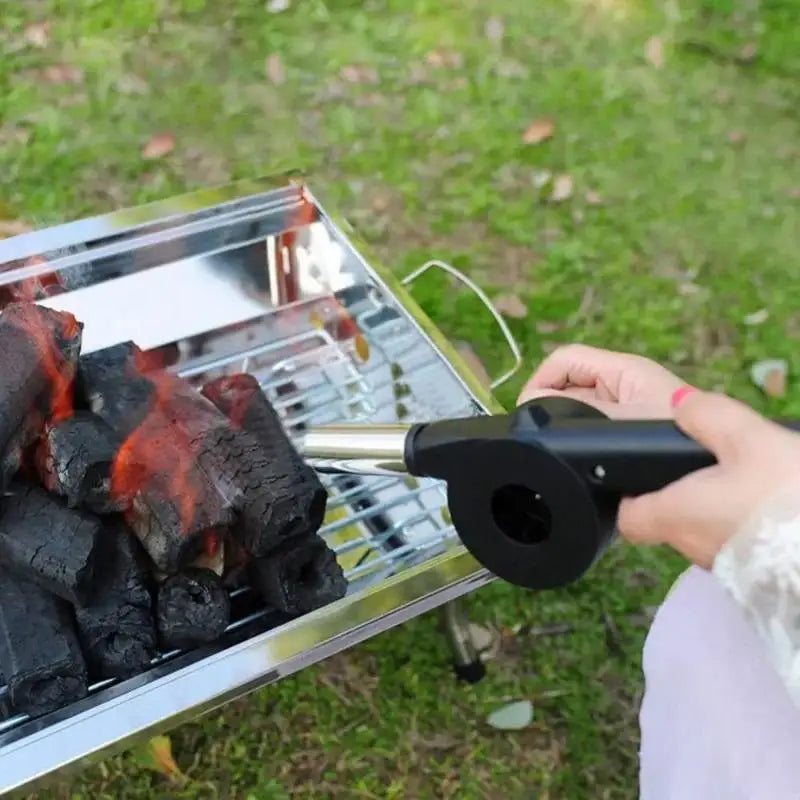 LMETJMA Hand BBQ Fan Outdoor BBQ Fan Air Blower for Barbecue Picnic Manual Grill BBQ Fan Fire Bellows BBQ Tools KC0266