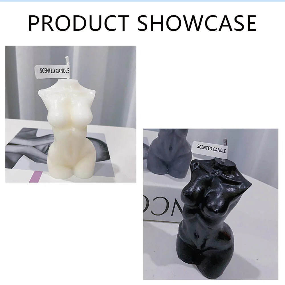 Female Torso Body Shape Scented Candle for Home Decor – Artistic Body Shape Soy Wax Candle, 10cm Mini Figurine Gift