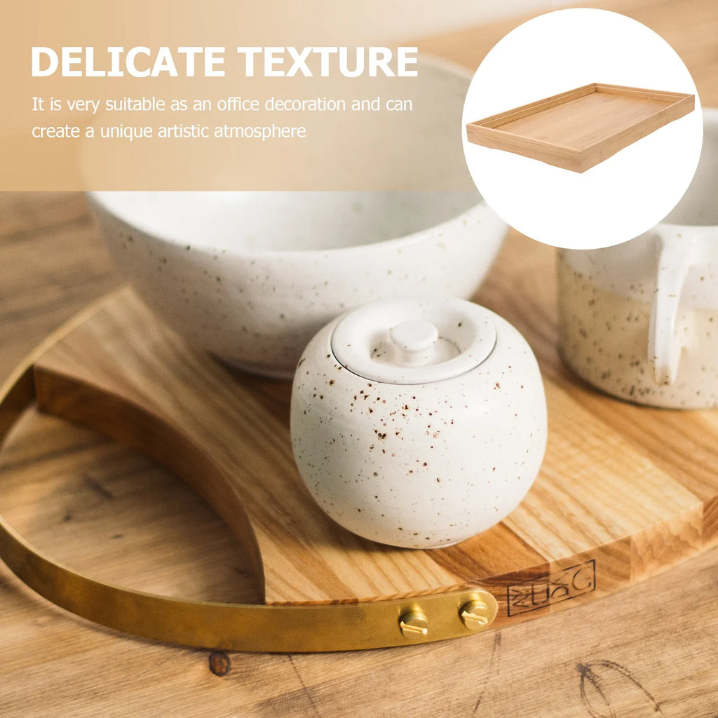 Handmade Square Bamboo Tea Serving Tray Small Bright Color Solid Washable Wooden Plate Pallet Food Flat Tea Pallet Eco