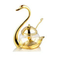 Top Aluminum Alloy Condiment Pot Seasoning Container Spice Glass Jar Salt Sugar Bowl Pepper Coffee Storage Organizer WF