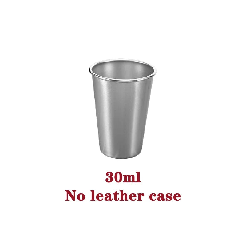 30ml-500ml Stainless Steel Metal Cup Beer Cups White Wine Glass Coffee Tumbler Travel Camping Mugs Drinking Tea Mug Set Outdoor