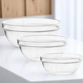 3Pcs Fruit Salad Bowl Clear Pet Material Multi-Functional Home Restaurant Party Decorative Storage Container