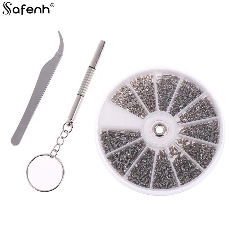 600/1000Pcs Tiny Screws Nut Assortment Repair Tool For Micro Eyeglass Sun Glasses Spectacles With Micro Screwdriver And Pliers