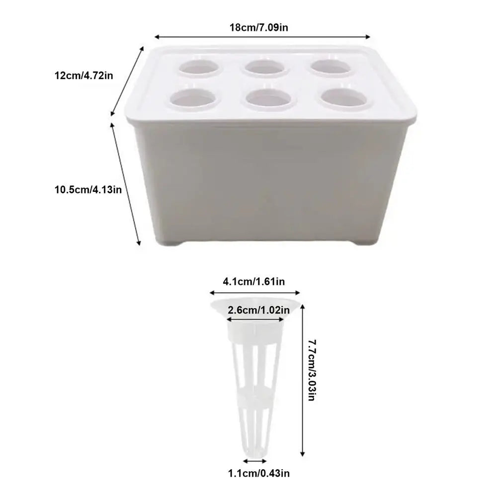 Hydroponics Growing System Kit 6-Holes Cultivation System Garden Cultivation Box For Vegetables Flowers Fruits Indoor Outdoor
