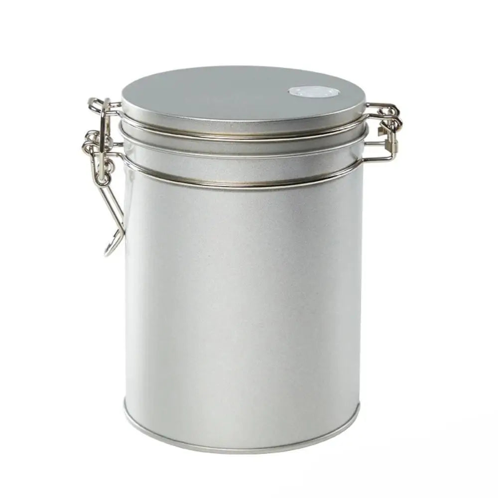 Tinplate Airtight Coffee Canister with Check Valve Large Capacity Beans Storage Container Multifunction Smell Proof