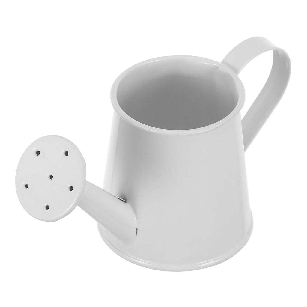 Mini Decorative Watering Can 5x6x6 White Iron for Plants Succulents Gardening Accessories Miniature Pot Portable Small Space