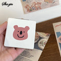 Little Bear Makeup Mirror Desktop Portable Folding Mirror Advanced Makeup Removal Tool