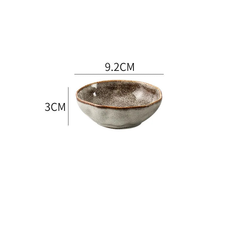 Creative Ceramic Plate Set French Irregular Decor Fruit Salad Dish Modern Hammer Texture Desktop Dinner Set Plates and Dishes
