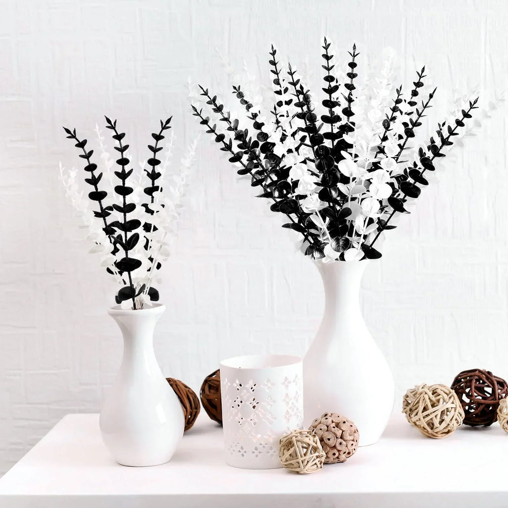 10pcs Artificial Eucalyptus Leaf Wedding Home Decoration Stem Eucalyptus Leaf Golden Green Wedding Decoration Fake Plant Leaves