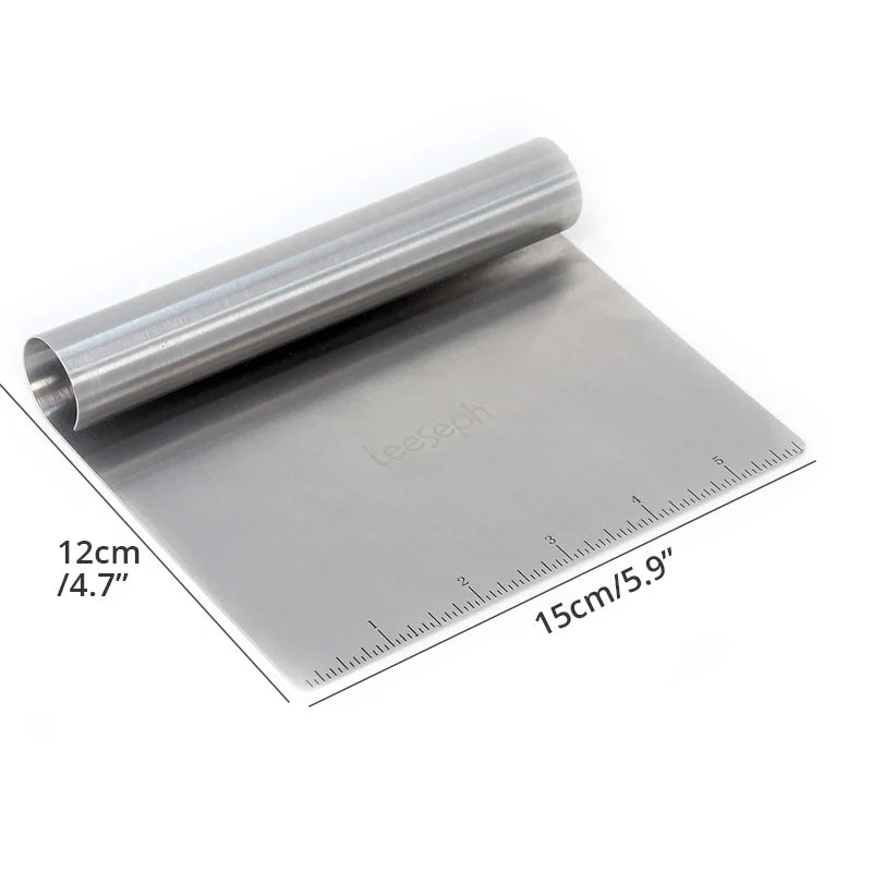 Leeseph Multi-purpose Stainless Steel Scraper & Chopper, Dough Scraper, Pizza Dough Cutter , kitchen tools