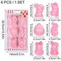 6pcs/Set Easter Bunny Cookie Cutters Kitchen Fondant Molds Cartoon Rabbit Eggs Easter Party Baking Decoration Pastry Accessories