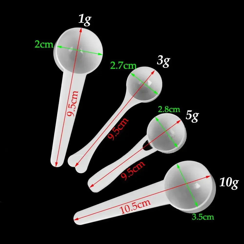 10PCS 1/3/5/10g Measuring Spoons Coffee Powder Spice Measure Scoop Protein Milk Powder Kitchen Baking Tools