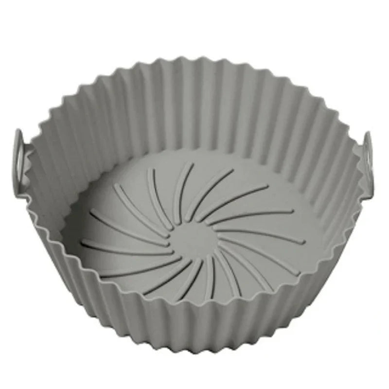 1Pcs Silicone Air Fryer Oven Baking Tray Pizza Fried Chicken Basket Pad Air-fryer Pot Food Plate Reusable Airfryer Pan Liner