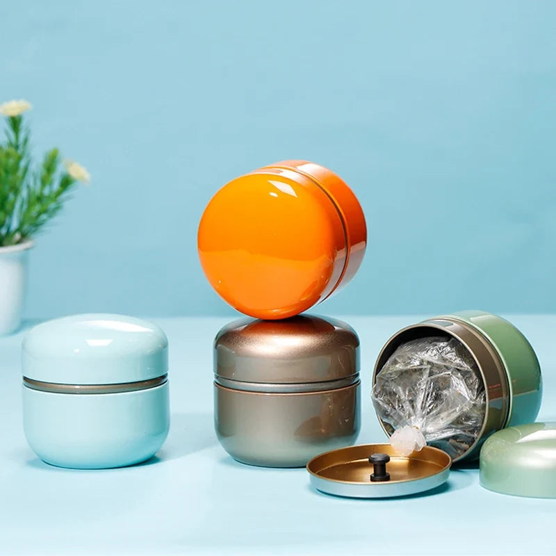 50g Electroplated Tinplate Tea Storage Tin - Airtight Metal Canister for Coffee/Candy/Spices,Refillable Empty Container with Lid
