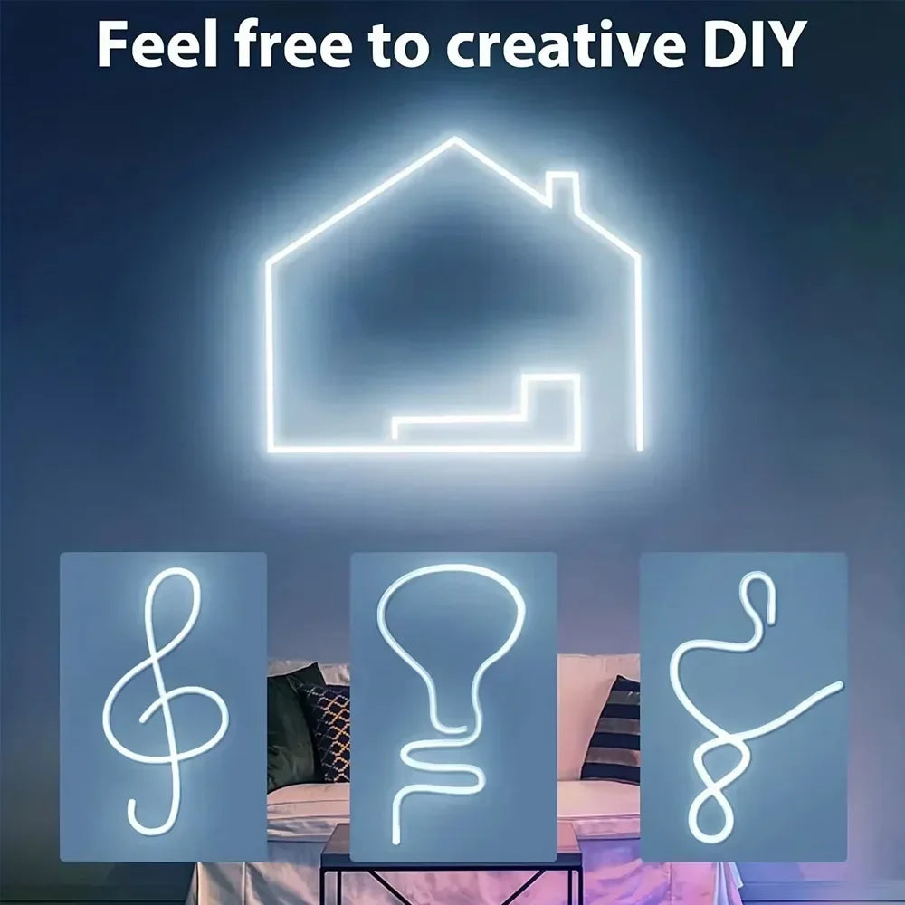 Neon LED Light Strip USB 5V Waterproof Flexible Rope with Motion Sensor Switch Room Decoration TV Backlight Gaming Setup Decor