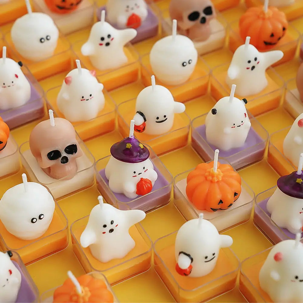 Halloween Aromatherapy Candles Ghost Scented  New Styling Props Ornament Small Tea Wax Indoor French Holiday Souvenir