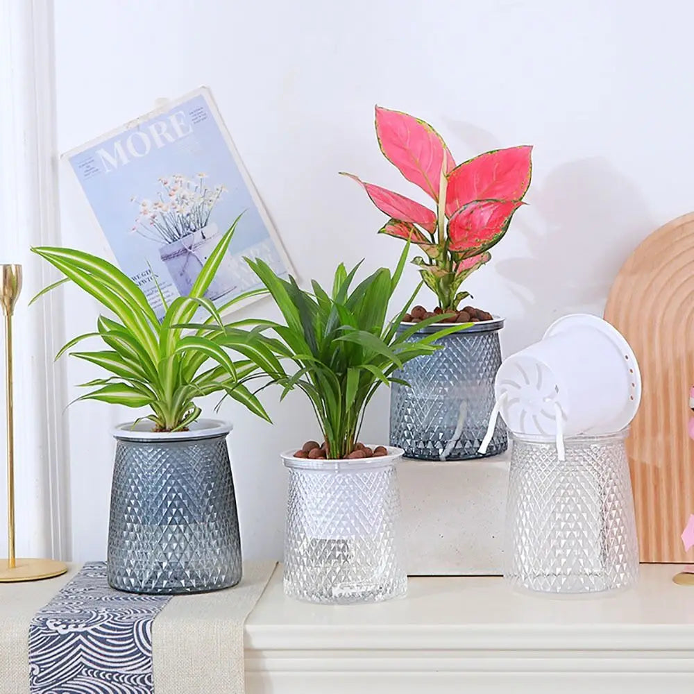 High-quality Practical Plastic Plant Pot Self Watering Garden Supplies Flower Pot Visible Water Level Hydroponic Planter