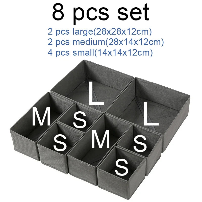 Drawer Organizer Non-woven Fabric Clothes Underwear Wardrobe Organizers Dividers Foldable Dresser Socks Closet Storage Baskets