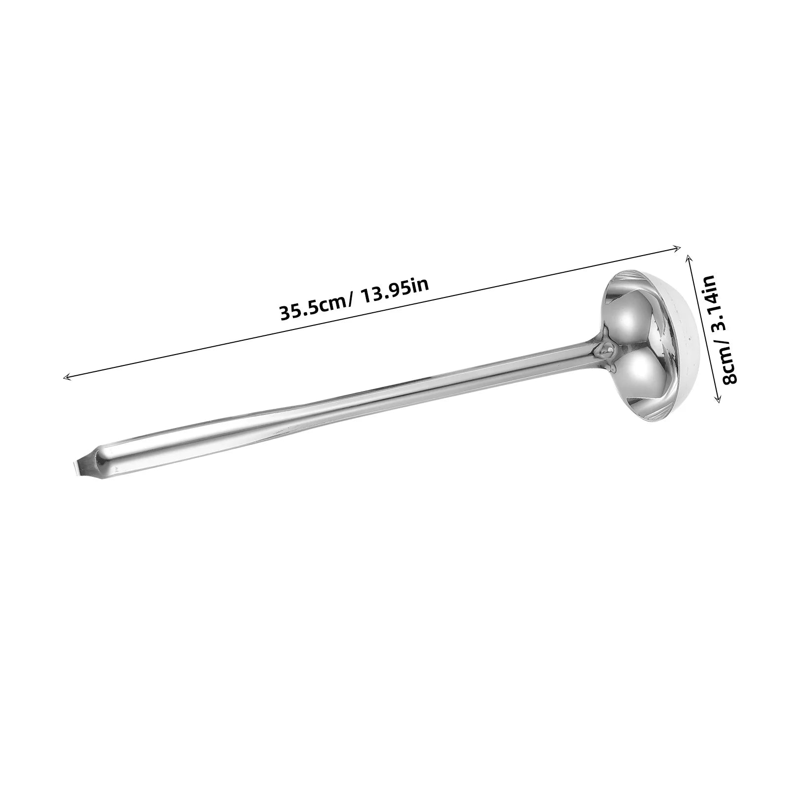 Stainless Steel Soup Ladle Heavy Duty Long Handle Deepened Design for Soup Porridge Beverages Kitchen Dining Hotel Home