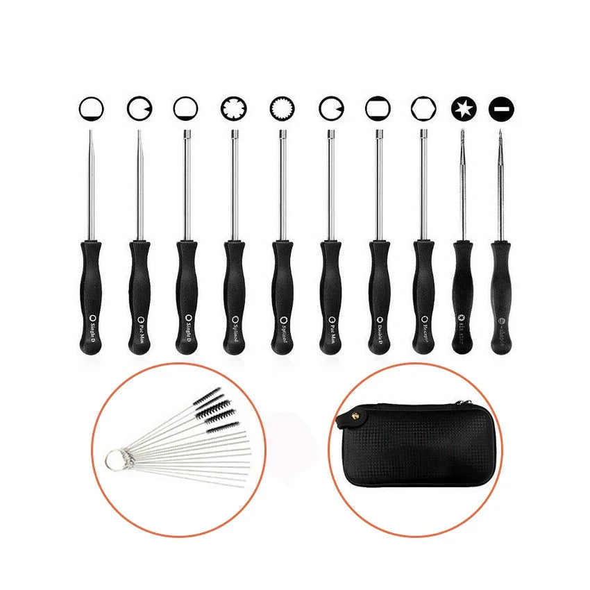 10 x Screwdriver Brush Splined Carb Carburetor Adjusting Tool Set Multi-head Tune-up Bolt Key Driver Chainsaw Repair Maintenance