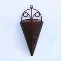 Home Decoration Hanging Flower Basket Plastic Durable Flower Arrangement Container Fan-shaped Pattern Art Rattan Wall Hanging
