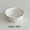 Creative Ceramic Bowl Japanese Solid Color Irregular Floral Shape Porcelain Tableware Breakfast Milk Oats Yogurt Salad Bowls