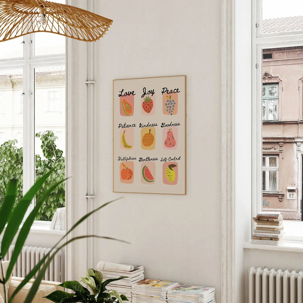 Fruit of the Spirit Art Print: Colorful Christian Decor Kitchen Dining Physical Print Wall Art Physical Print Gift