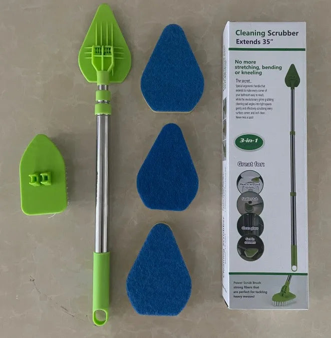 Triangle Sponge Telescopic Glass Wiper Multifunctional Cleaning Pad Bathroom Floor Cleaning Brush Kitchen Supplies Cleaning Tool
