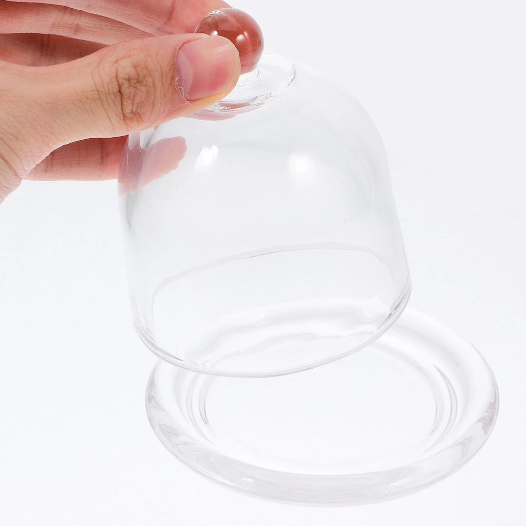 Dessert Glass Tray With Lid Mini Cake Plate Stand For Display Serveware Set Small Dustproof Sweet Plate Cupcake Dish Holder