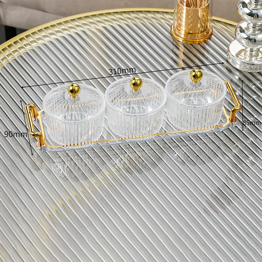 Platsic Caddy Serving Platter Condiment Tray Storage Container Dried Fruit Tray Fruit Snacks Serving Platter for Wedding Kitchen