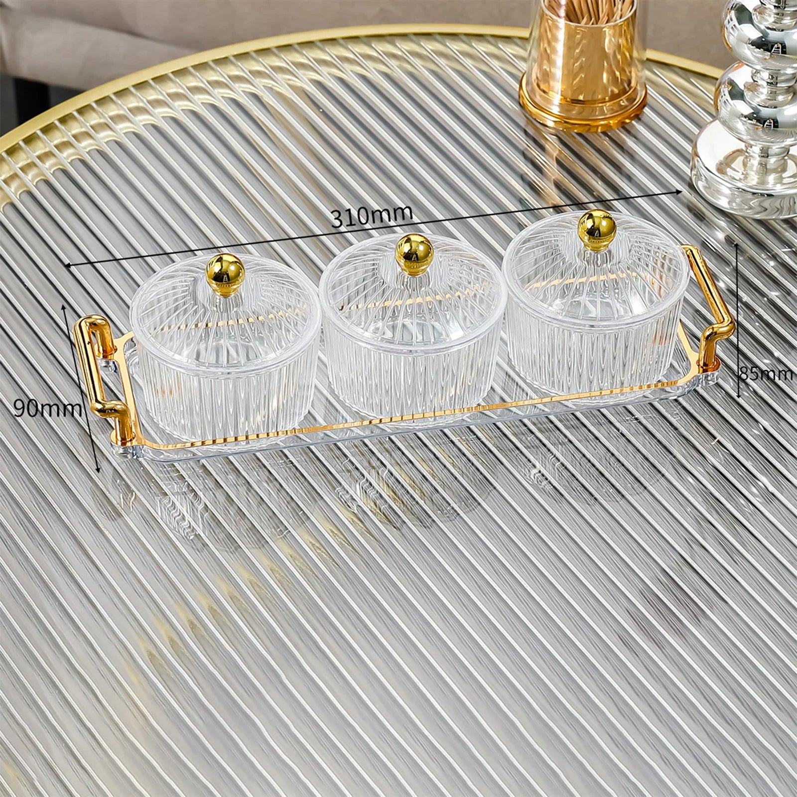 Platsic Caddy Serving Platter Condiment Tray Storage Container Dried Fruit Tray Fruit Snacks Serving Platter for Wedding Kitchen