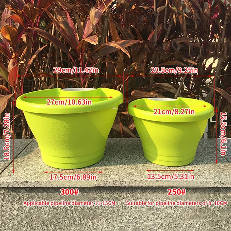 Flower Pot Exquisite Wall-mounted Plastic Wall Hanging Basket Flowerpot For Outdoor Garden Balcony Planter Bucket Home Decor