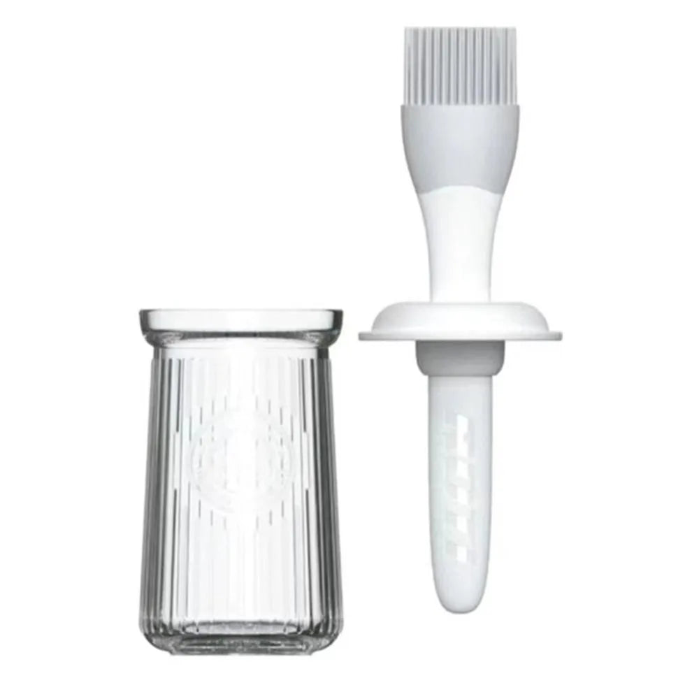 3 In 1 BBQ Oil Brush Silicone Split Type Sauce Applying Brush Baking Tool Heat Resistant Oil Dispenser Bottle with Brush
