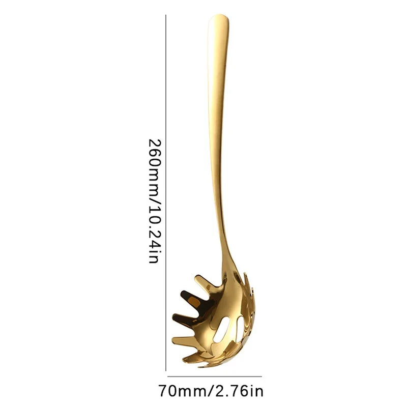 Spoon Multifunctional Noodle Spoon Food Strainers Stainless Steel Spaghetti Server Pasta Colander Ladle Noodle Strainer Tool