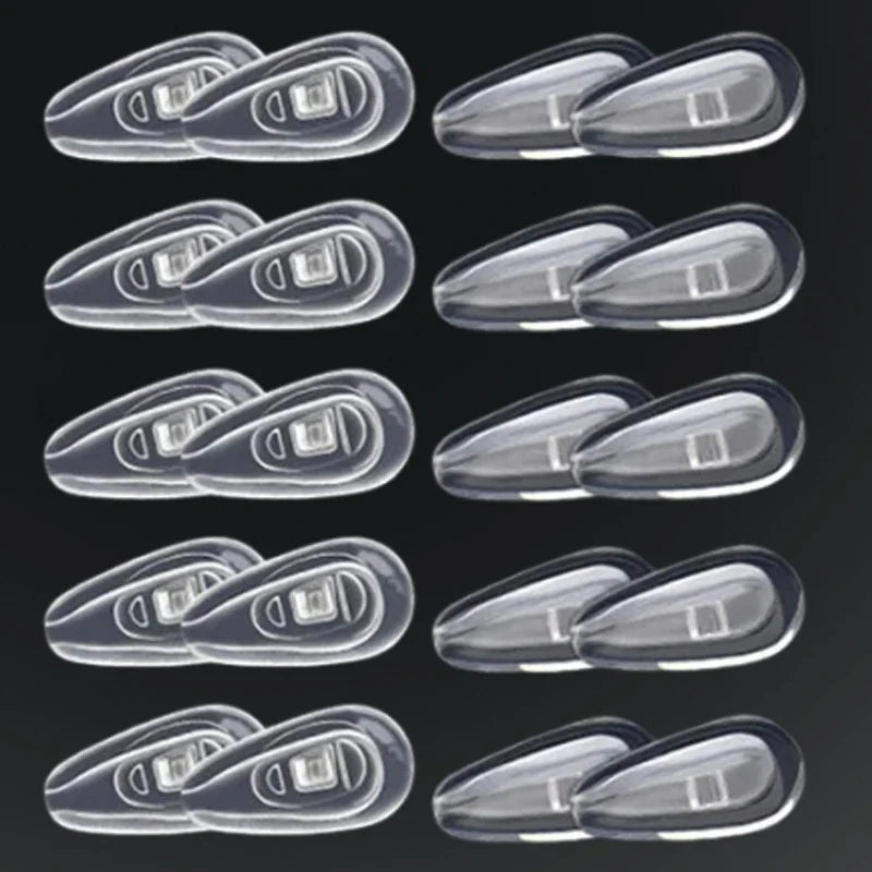10/100pcs Eyeglasses Nose Pads with Screwdriver Soft Silicone Airbag Glasses Anti-slip Nose Pad Screw Replacement Repair Tools