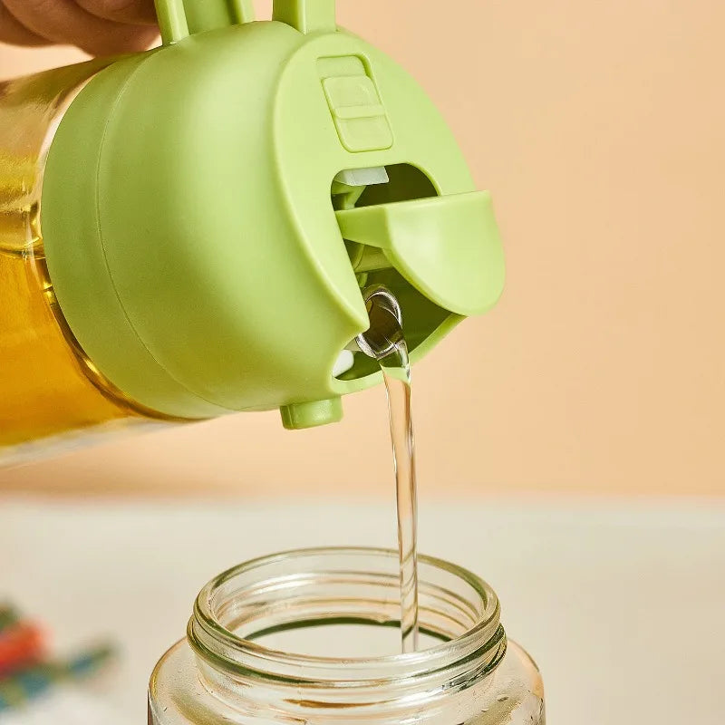 470ml 2 in1 Glass Oil Sprayer and Dispenser with Fine Mist Nozzle for Cooking Baking BBQ Air Fryer Kitchen Tool