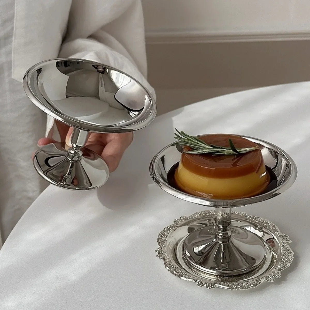 Ice Cream Cup Stainless Steel 304 Serving Dessert Bowl Cups Sauce Bowls Mini Round Footed Yogurt Snack Candy Cup for Salad Fruit