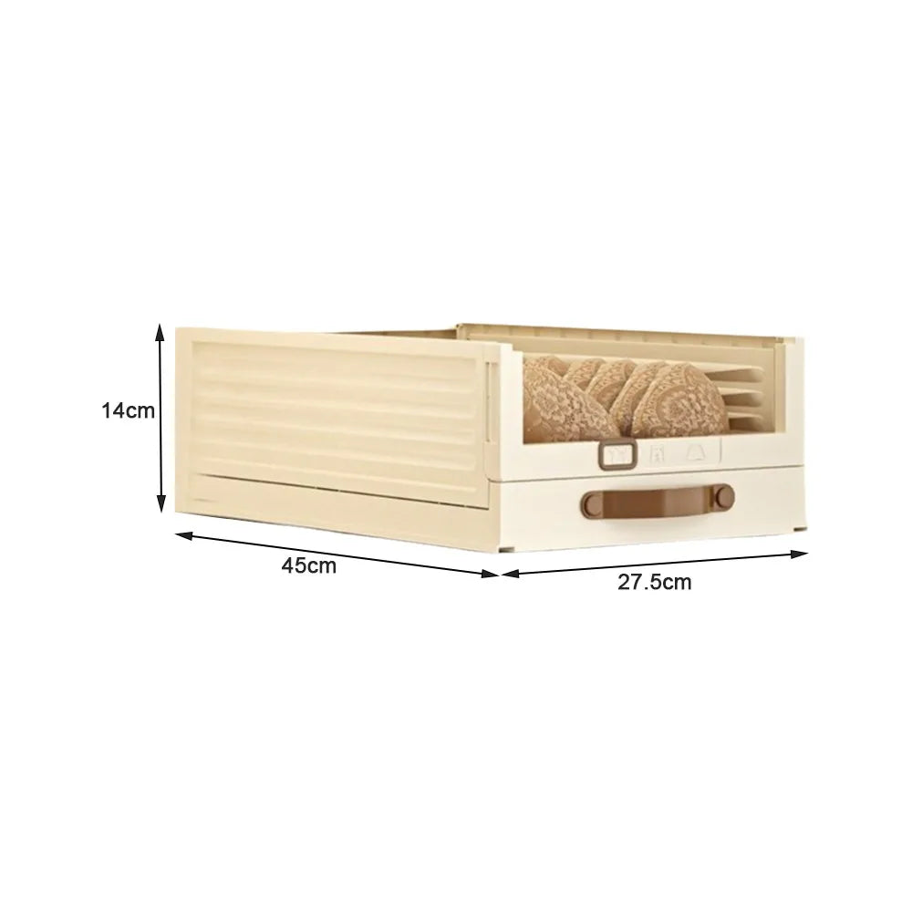 Household Plastic Drawer Organizer Foldable Pull Out Cabinet Storage Stackable With Handle Kitchen Organizers Desktop Sundries