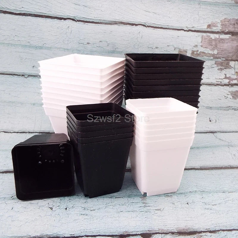 10PC Mini Flower Pots Colourful Plastic Plant grow Pot nursery cup planters for succulents Decor Desktop Container Garden tools